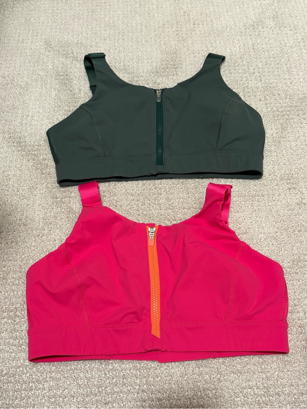 2 OUTDOOR VOICES zip up sports bras size L/XL D - gently worn